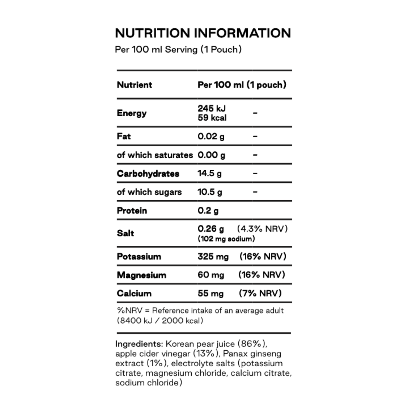 Seoul Tonic Pre Play' Korean Pear Electrolyte Tonic (Korean Pear & Ginseng)