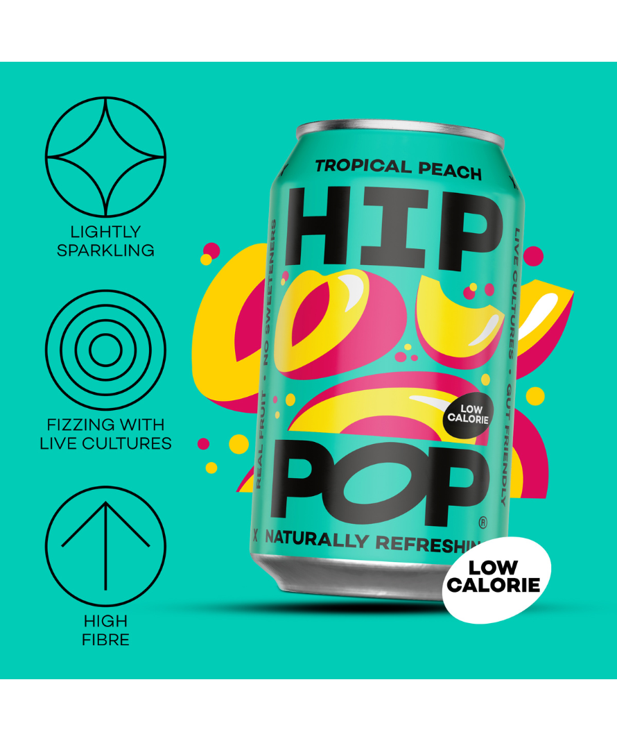 Hip Pop Living Soda (Tropical Peach) Multipack