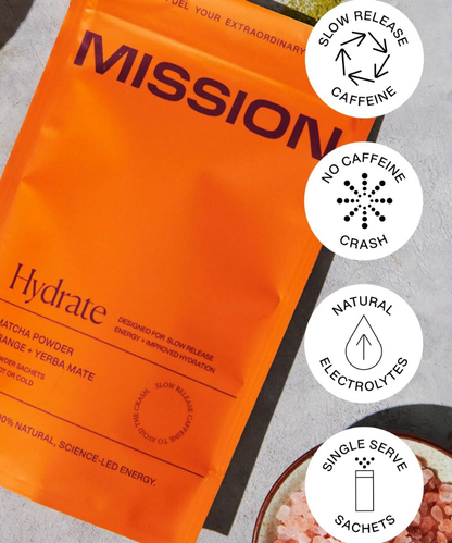 MISSION Hydrate Powder (Matcha & Yerba Mate x30 Sachets)