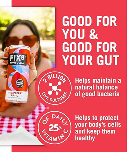 Fix8 Kombucha (Strawberry Basil) Multipack